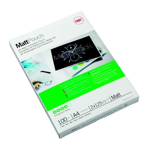 GBC+Matt+Laminating+Pouches+A4+2x125+Micron+Pack+100