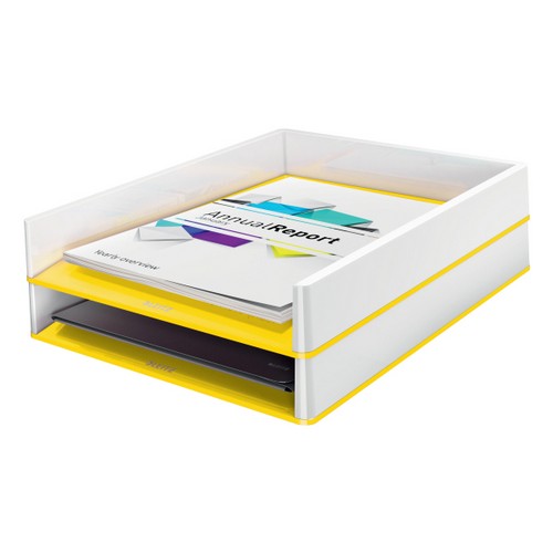 Leitz+Letter+Tray+WOW+Duo+Colour+White%2FYellow