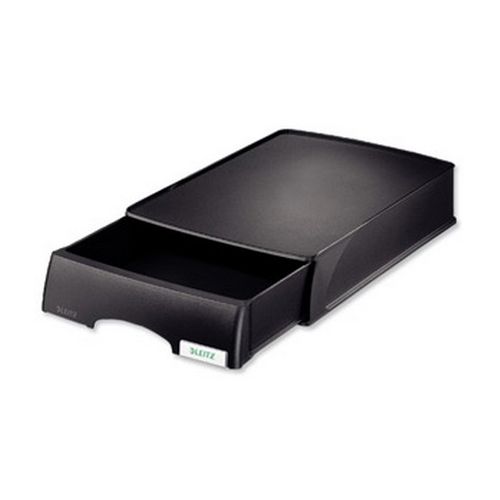 Leitz+PLUS+Modular+SingleDrawer+Unit+Polystyrene+Stackable+A4+Plus+Black