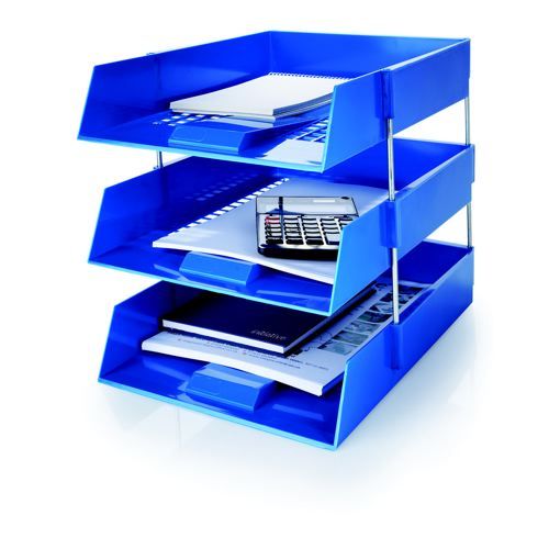 Initiative+Plastic+Letter+Tray+Blue+255w+x+347d+x+55h+mm