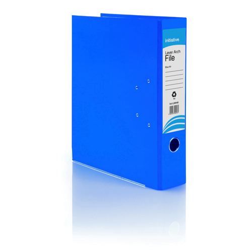 Initiative+Lever+Arch+File+A4+Blue+Metal+Shoe+and+Thumbring