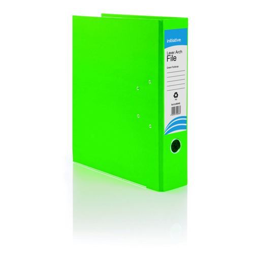 Initiative+Lever+Arch+File+Foolscap+Green+Metal+Shoe+and+Thumbring