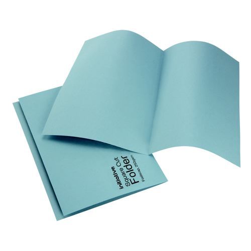 Initiative+Square+Cut+Folders+Mediumweight+250gsm+Foolscap+Blue