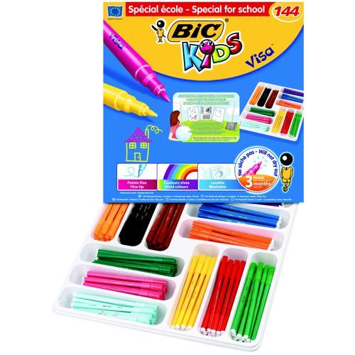 Bic+Kids+Colouring+Felt+Tip+Pens+Assorted+Pack+of+144