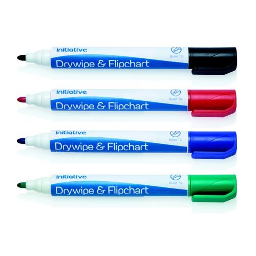 Initiative+Drywipe+and+Flipchart+Marker+Xylene+Free+Water+Resistant+Assorted+Pack+10