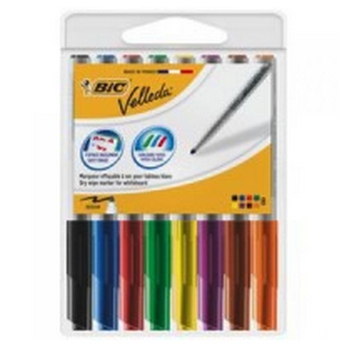 Bic+Velleda+1741+Whiteboard+Bullet+Marker+Assorted+Wallet+of+8