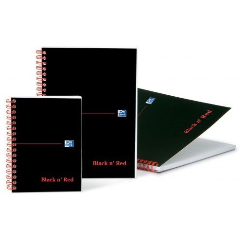 Black+N+Red+Side+Bound+Spiral+Notebook+Feint+Ruled+A4