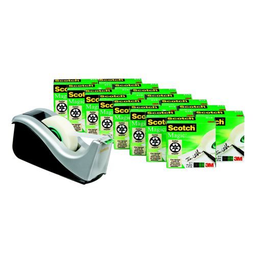 Scotch+Magic+Tape+810+19x33+12+Rolls+%26+Free+Dispenser