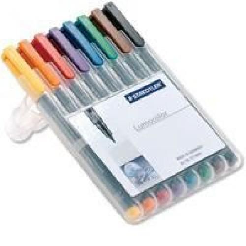 Staedtler+Lumocolor+Over+Head+Projector+Pens+Fine+Permanent+Wallet+of+8