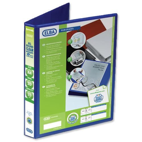 Elba+Presentation+Binder+A4+PVC+25mm+2D+Rings+Blue