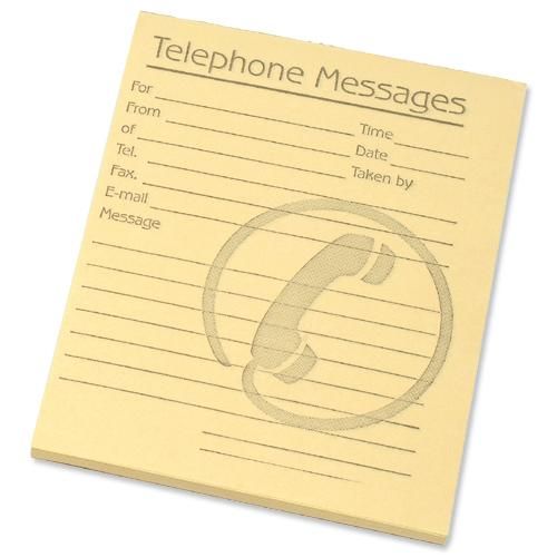 Telephone+Message+Pad+80+Sheets+127x102mm+Yellow+Paper