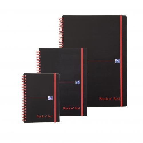 Black+N+Red+A6+Wirebound+Polypropylene+Covered+Notebook+Ruled+%26+Perforated+140+pages