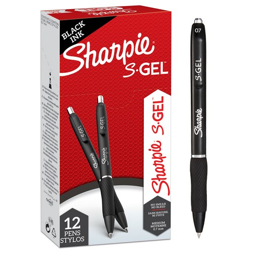 Sharpie+2136595+SGel+Black+0.7mm+point+Pen+Pack+of+12