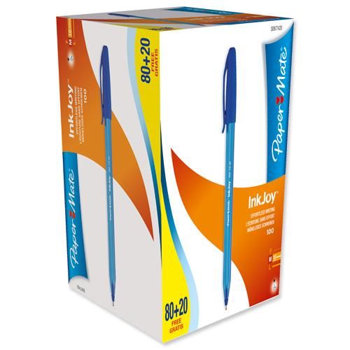 Papermate+InkJoy+100+Ball+Pen+1.0mm+Tip+Blue+