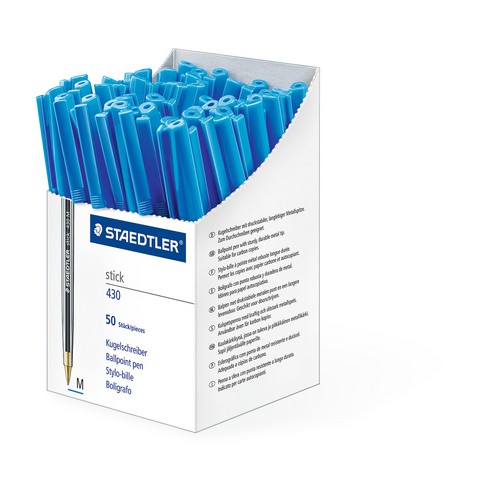 Staedtler+430+Stick+Pen+Ball+Point+Pen+Medium+Cup+50+Blue
