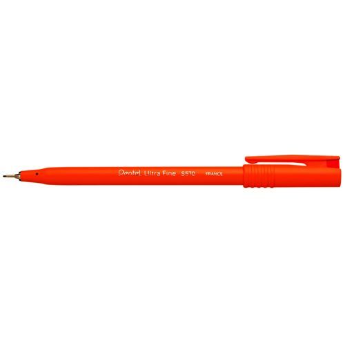 Pentel+S570+Ultra+Fine+Pen+Plastic+0.6mm+Tip+0.3mm+Line+Red