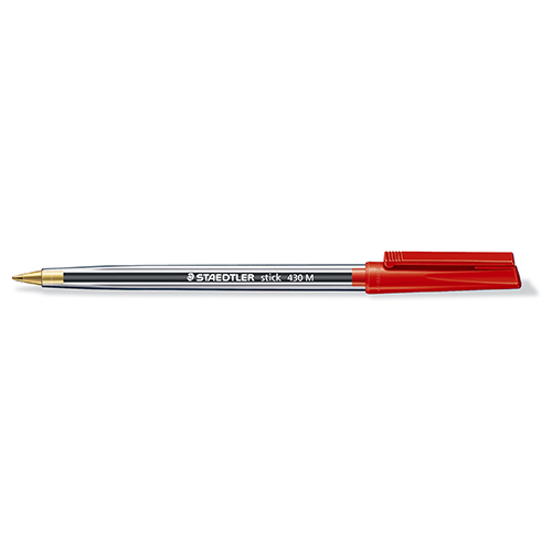 Staedtler+430+Stick+Ball+Point+Pen+Medium+1.0mm+Tip+0.35mm+Line+Red
