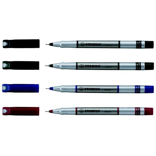 Stabilo+Sensor+189+Fineliner+Pen+WaterBased+Ink+0.8+Tip+0.3mm+Line+Black