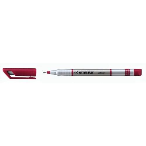 Stabilo+Sensor+189+Fineliner+Pen+WaterBased+Ink+0.8+Tip+0.3mm+Line+Red