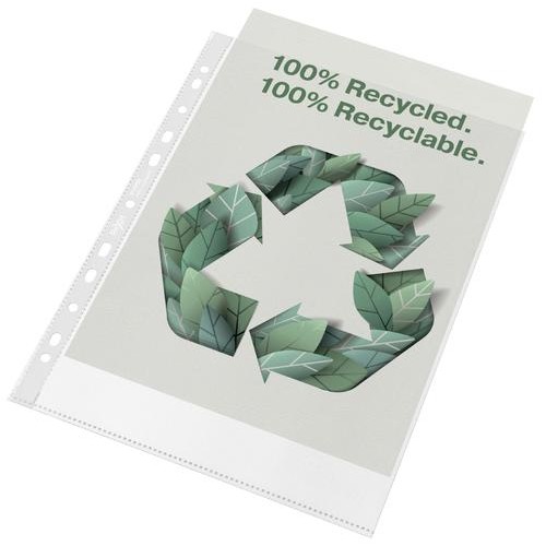 Rexel+100%25+Recycled+A4+Punched+Pocket+%28Pack+of+100%29+2115702