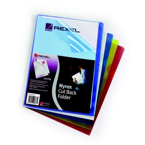 Rexel+Nyrex+PGF%2FA4+Cut+Back+Open+2+Side+Plastic+Folders+A4+Clear