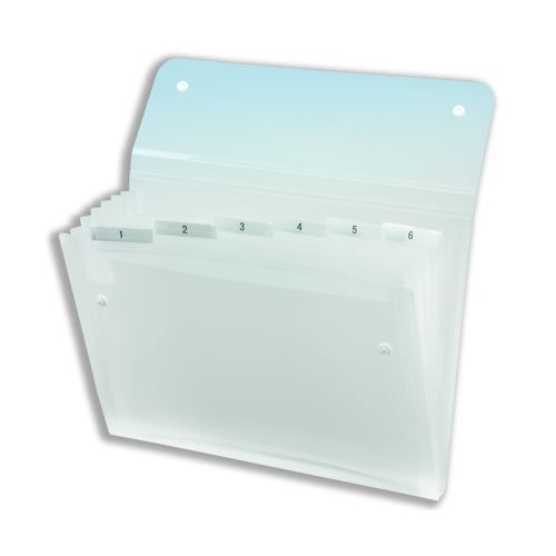 Rexel+Ice+Expanding+Files+Durable+Polypropylene+With+Tabs+6+Pockets+A4+Clear