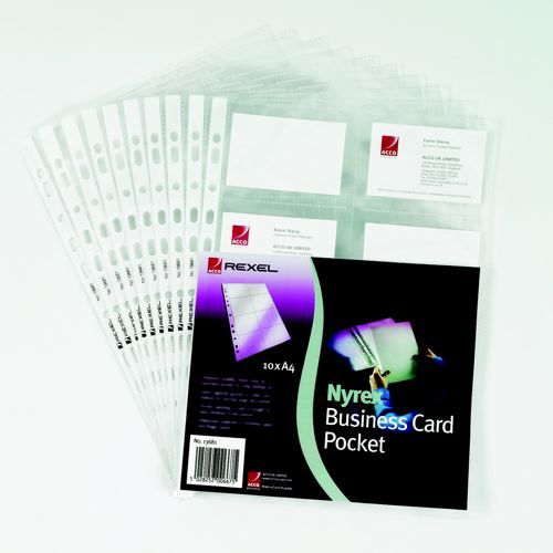 Rexel+Nyrex+Business+Card+Pocket+Pack+10