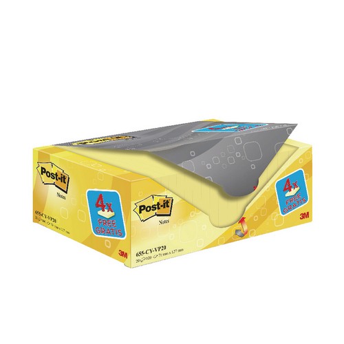 Postit+Yellow+Notes+value+Packs+76x127mm+20+Pads