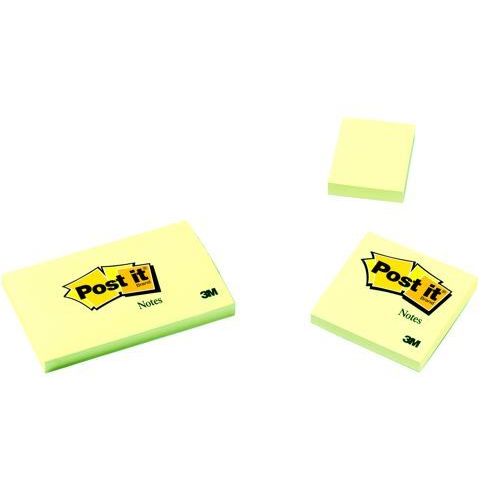 3M+PostIt+Notes+Pad+38x51mm+Canary+Yellow
