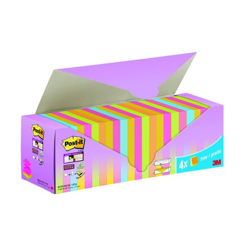 Postit+Sticky+ZNotes+Colour+Cabinet+76x76mm+%28Pack+of+24%29+7100236587