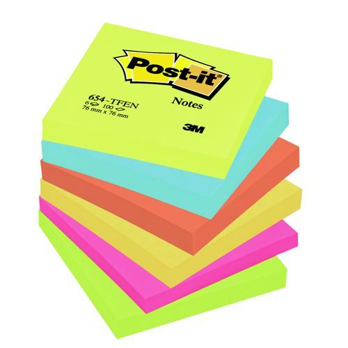 3M+PostIt+Notes+3x3+Energetic+Assorted+Pack+6