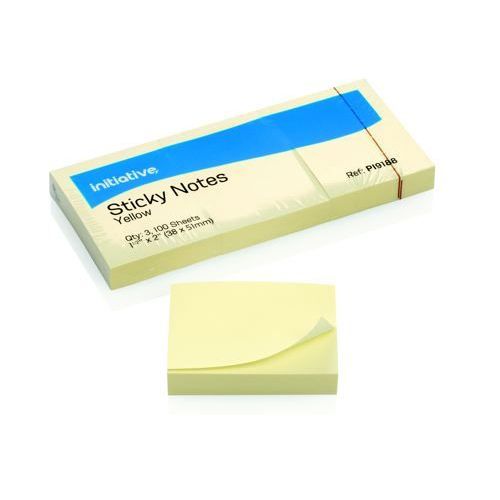 Initiative+Sticky+Notes+38+x51mm+1.5inx+2in+Yellow