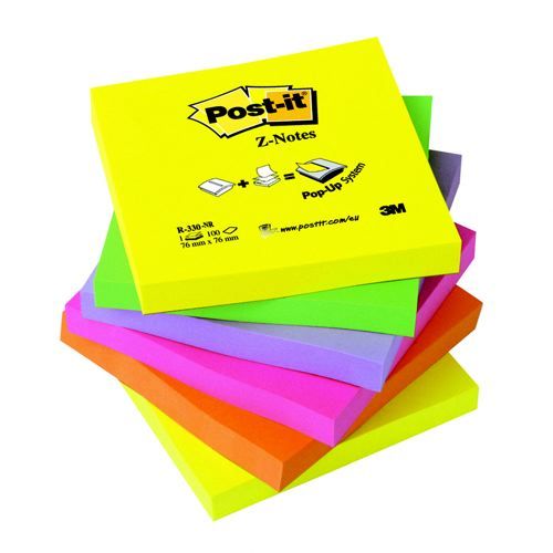 3M+PostIt+Z+Notes+3x3+Inches+Ultra+Colour+Pack+6