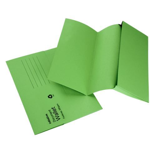 Initiative+Document+Wallet+Foolscap+Medium+Weight+285gsm+Green