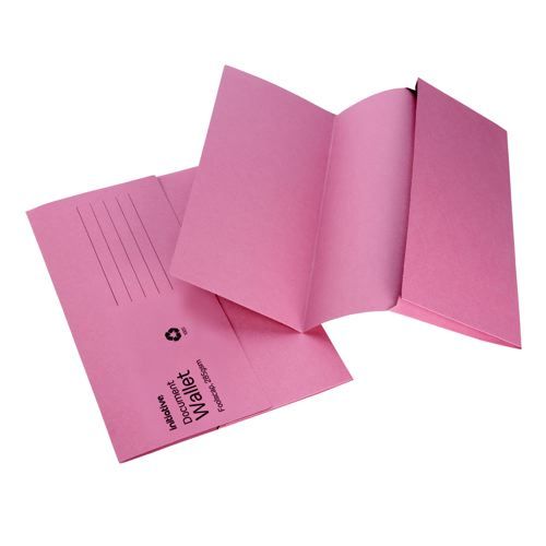 Initiative+Document+Wallet+Foolscap+Medium+Weight+285gsm+Pink