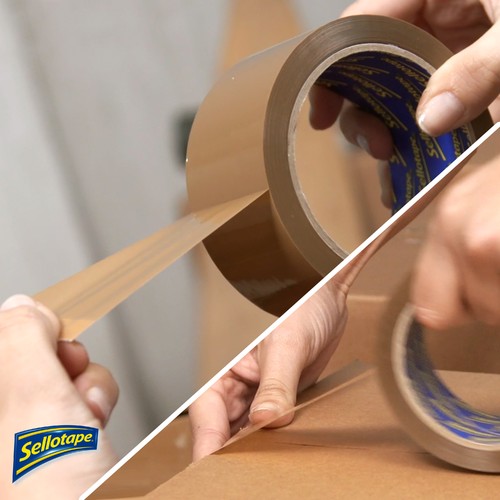 Sellotape+Packaging+Tape+48mm+x+50m+brown+Triple+pk+3