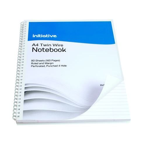 Initiative+Twinwire+Notebook+A4%2B+Ruled+Margin+Perforated+70gsm+160+pages