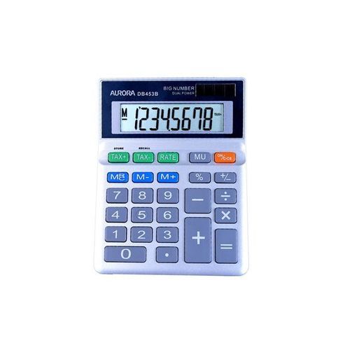 Aurora+DB453B+Desktop+Calculator+Battery%2FSolarpower+8+Digit+3+Key+Memory
