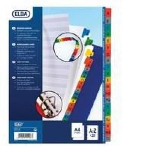 Elba+A4%2B+Indices+With+Coloured+Plastic+Coated+Tabs+A-Z