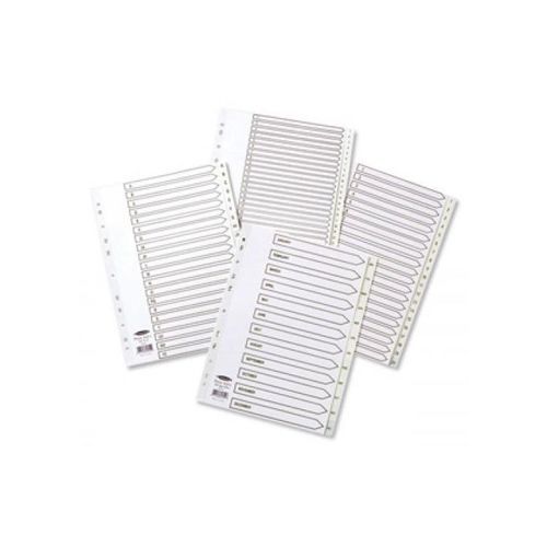 Concord+1-20+Numeric+Index+Polypropylene+A4+White