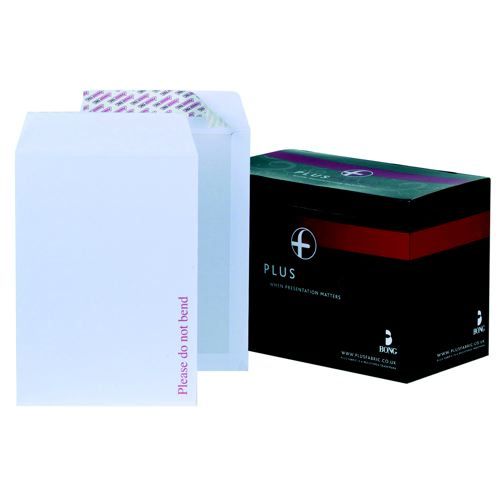Plus+Fabric+Board+Back+C4+Envelopes+120gsm+Peel+and+Seal+White+%28Pack+of+125%29+K29470