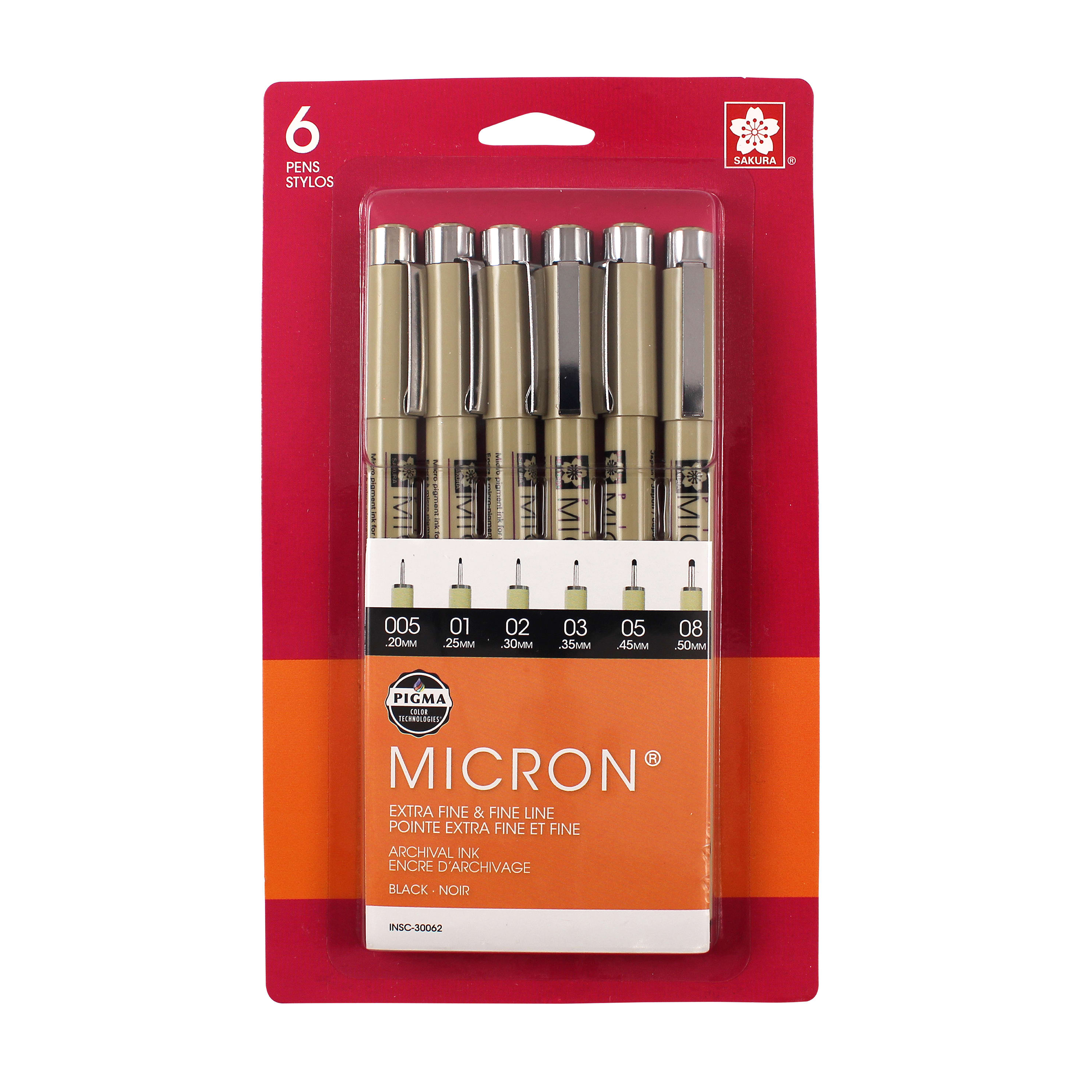 MICRON+PEN+AST+SZ+BLK+6CD