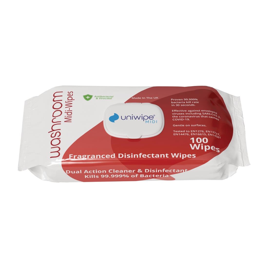 Uniwipe+Washroom+Sanitising++Midi-Wipes+%28Pack+100%29