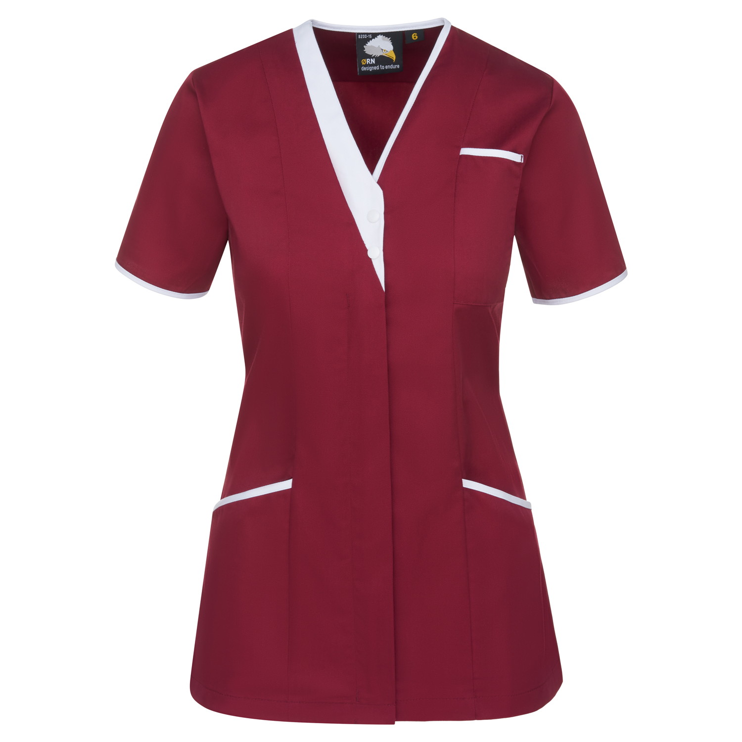Tonia+V-Neck+Tunic+Maroon+With+White+Trim+8
