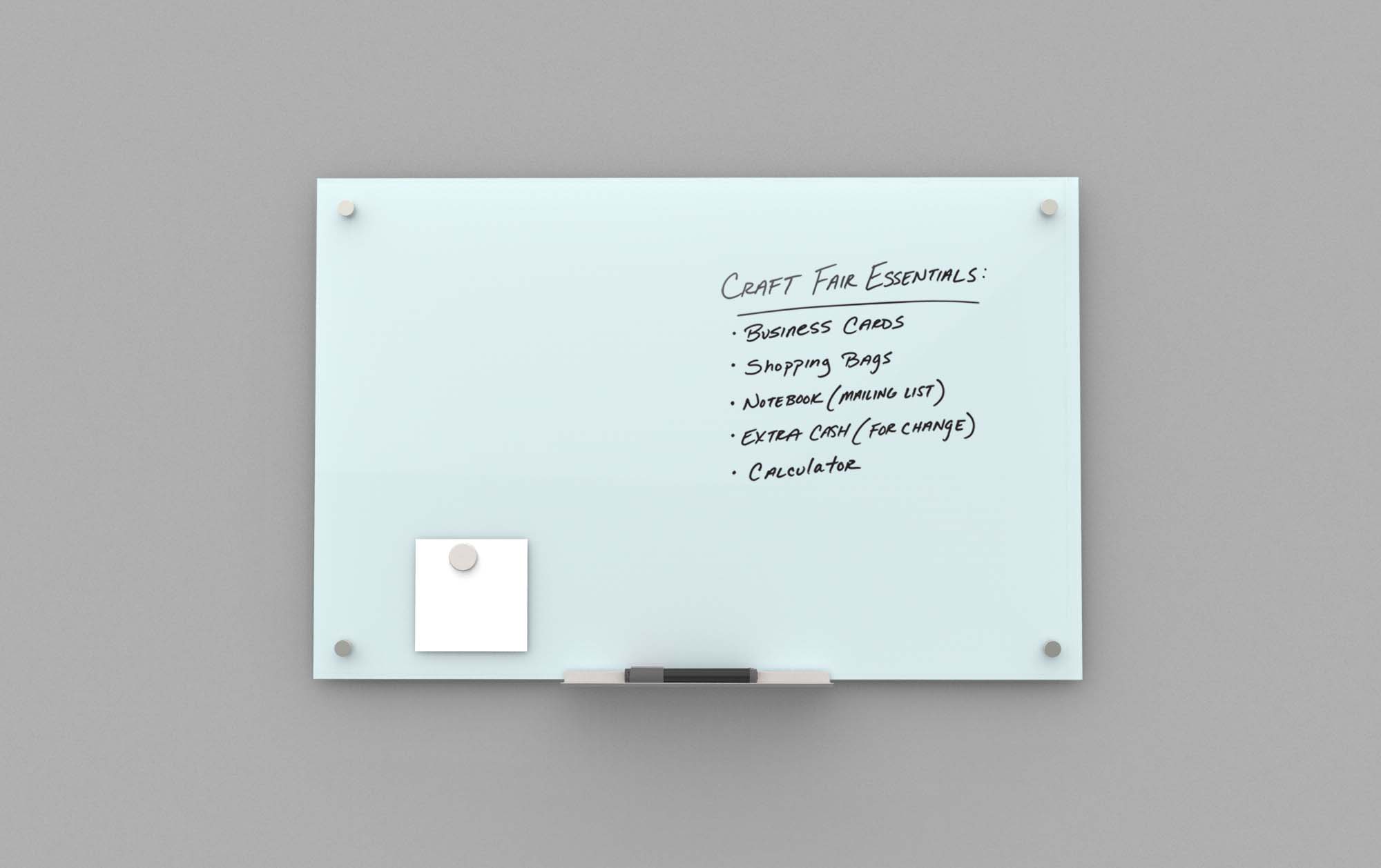Magnetic+Glass+Dry-Erase+Board%2C+48+X+36+Inches%2C+White+Frosted+Surface%2C+Frameless