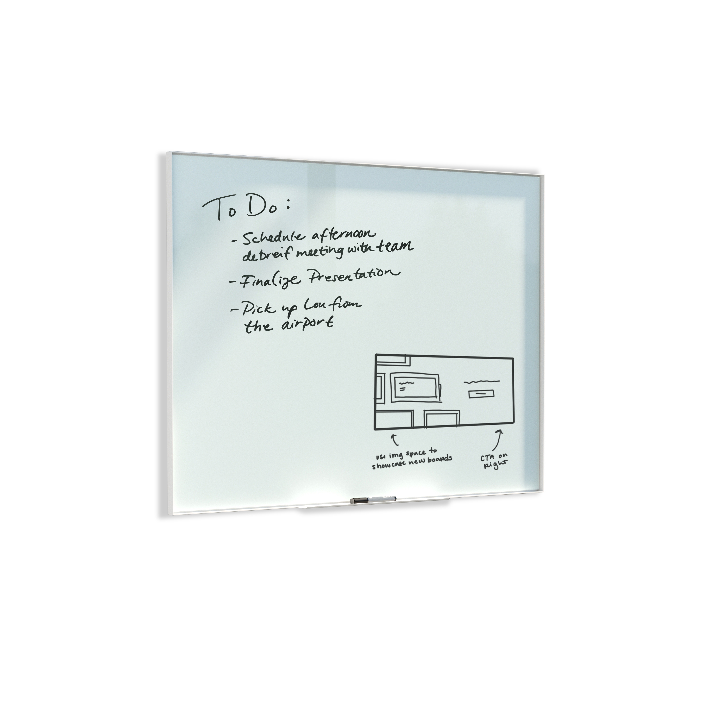 Glass+Non-Magnetic+Dry-Erase+Board%2C+36+X+24+Inches%2C+White+Frosted+Surface%2C+White+Aluminum+Frame