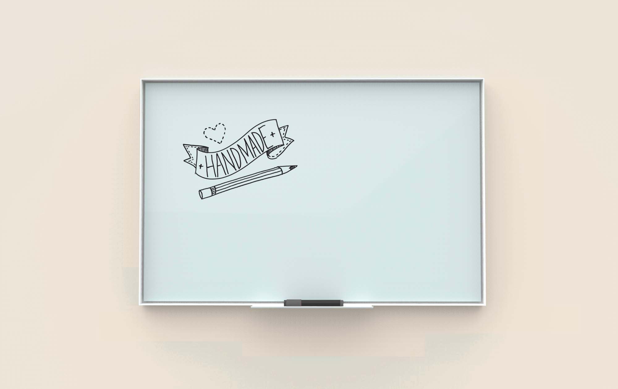 Glass+Non-Magnetic+Dry-Erase+Board%2C+72+X+48+Inches%2C+White+Frosted+Surface%2C+White+Aluminum+Frame