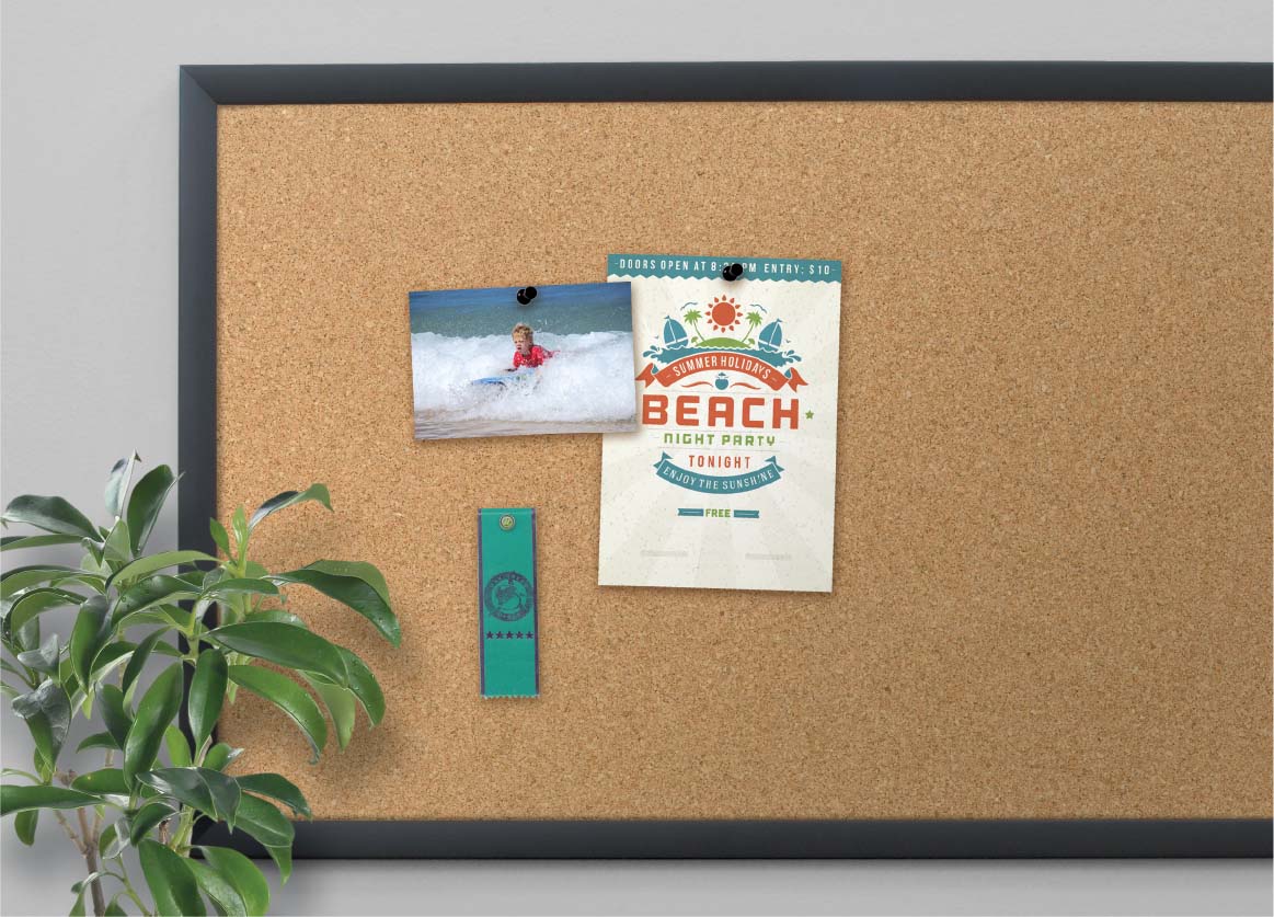 Cork+Bulletin+Board%2C+48+X+36+Inches%2C+Black+MDF+Frame