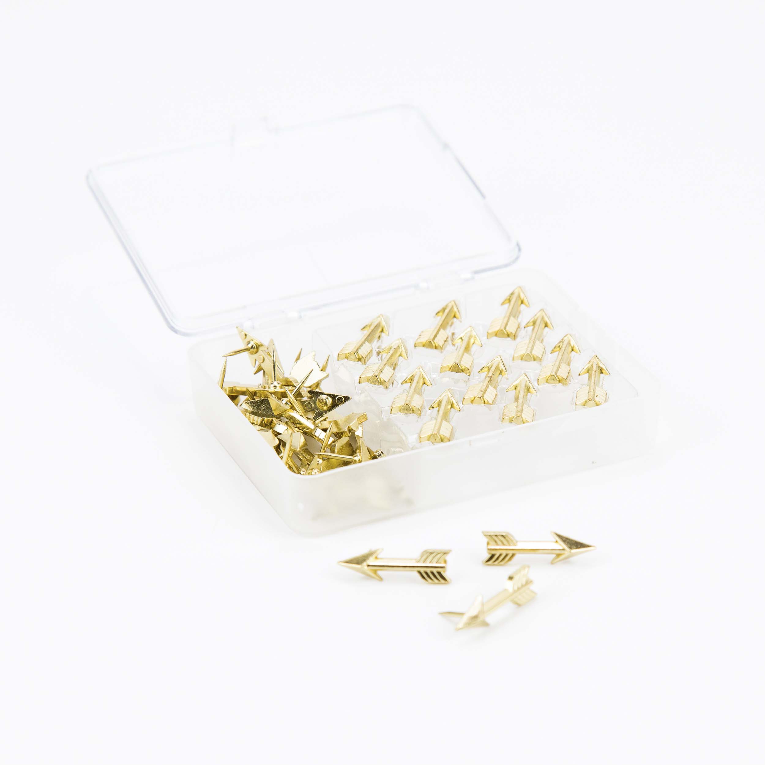 Metal+Arrow+Push+Pins%2C+Gold%2C+36+Count