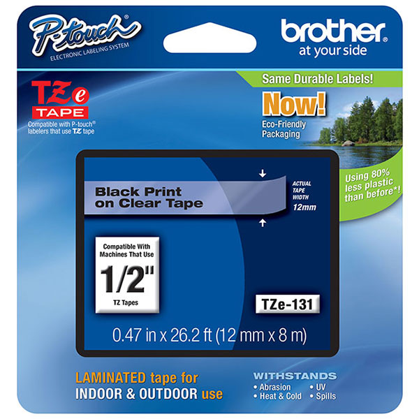 Brother+12mm+%281%2F2%26quot%3B%29+Black+on+Clear+Laminated+Tape+%288m%2F26.2%26apos%3B%29+%281%2FPkg%29+For+use+in+TZ+P-Touch%3A+All+TZ+Machines
